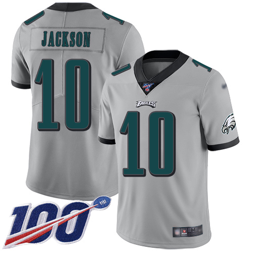 Men Philadelphia Eagles #10 DeSean Jackson Limited Silver Inverted Legend NFL Jersey 100th Season Football->philadelphia eagles->NFL Jersey